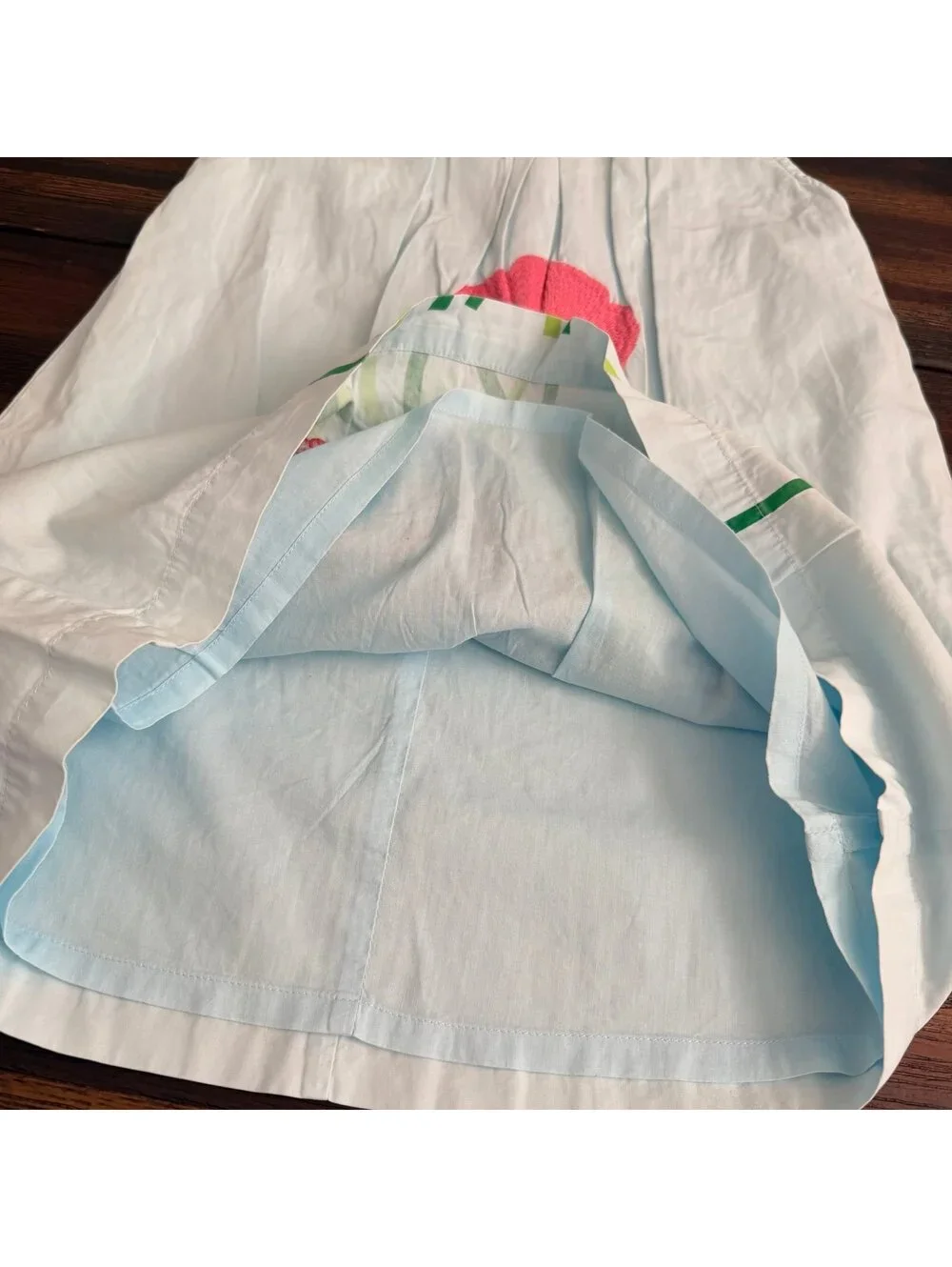 Mini Boden Light Blue Floral Embroidered Sun Dress Size 4-5